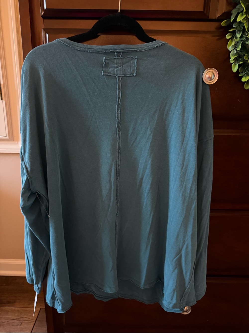 We The Free Deep Teal V-Neck Long Sleeve Top - Picture 2 of 3